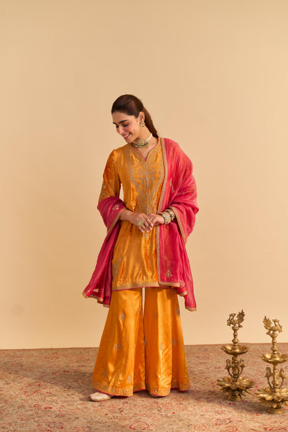 NOOREN - KURTA WITH FLARED PALAZZO AND DUPATTA