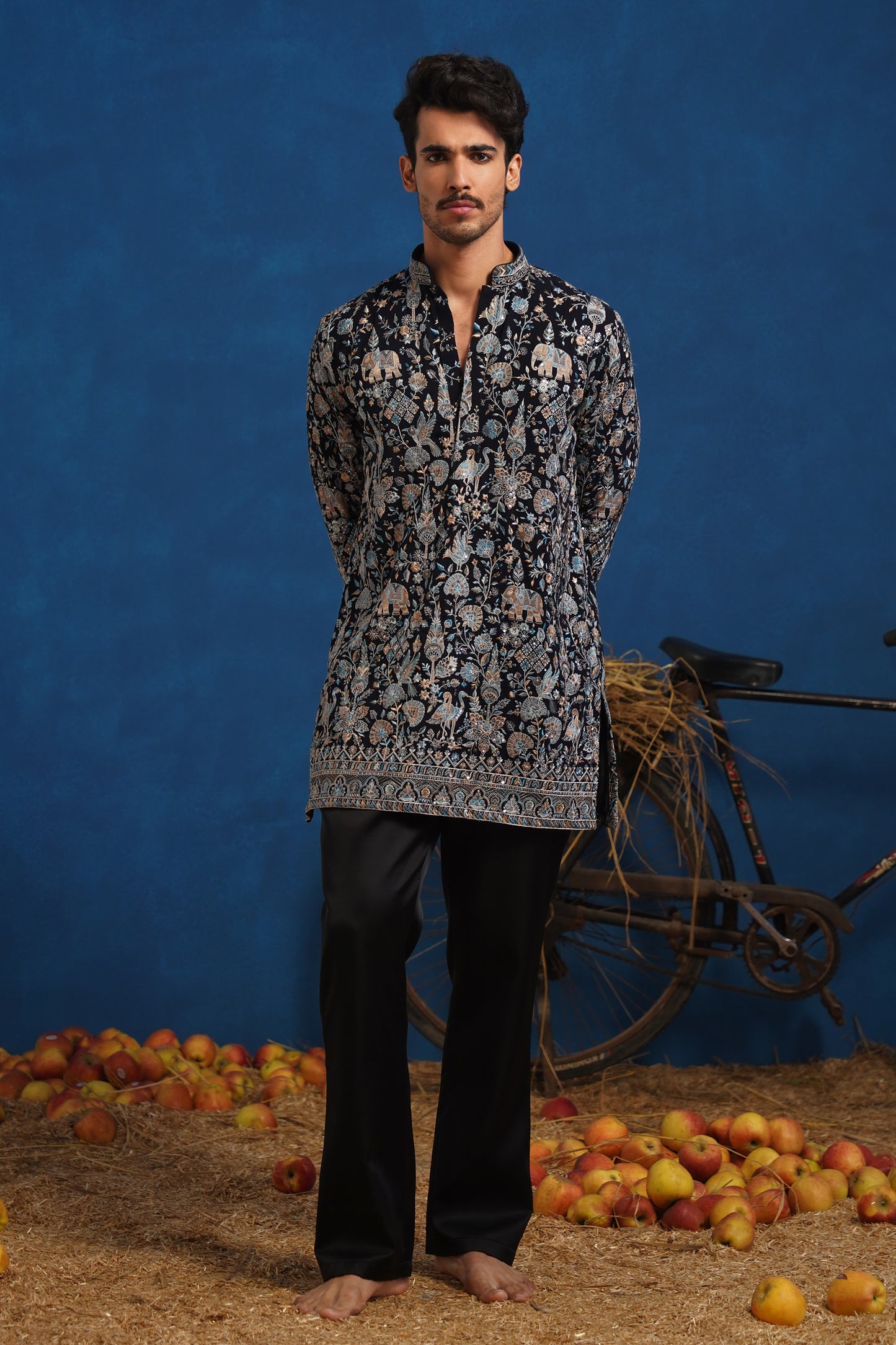 OMKAR BLUE SHORT KURTA SET