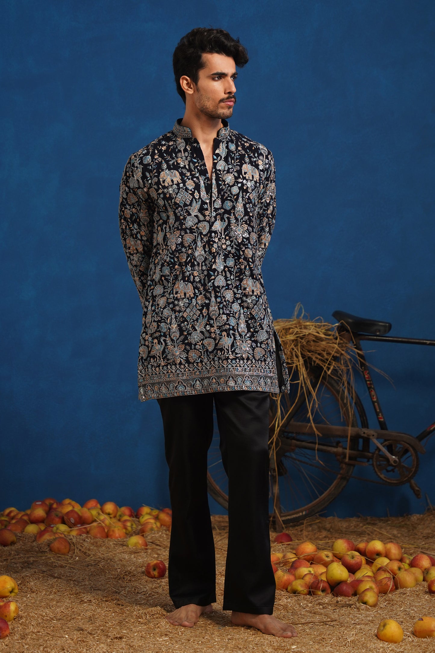 OMKAR BLUE SHORT KURTA SET