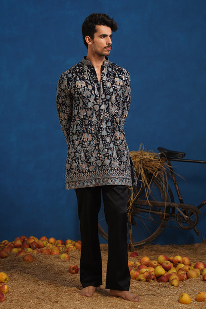 OMKAR BLUE SHORT KURTA SET