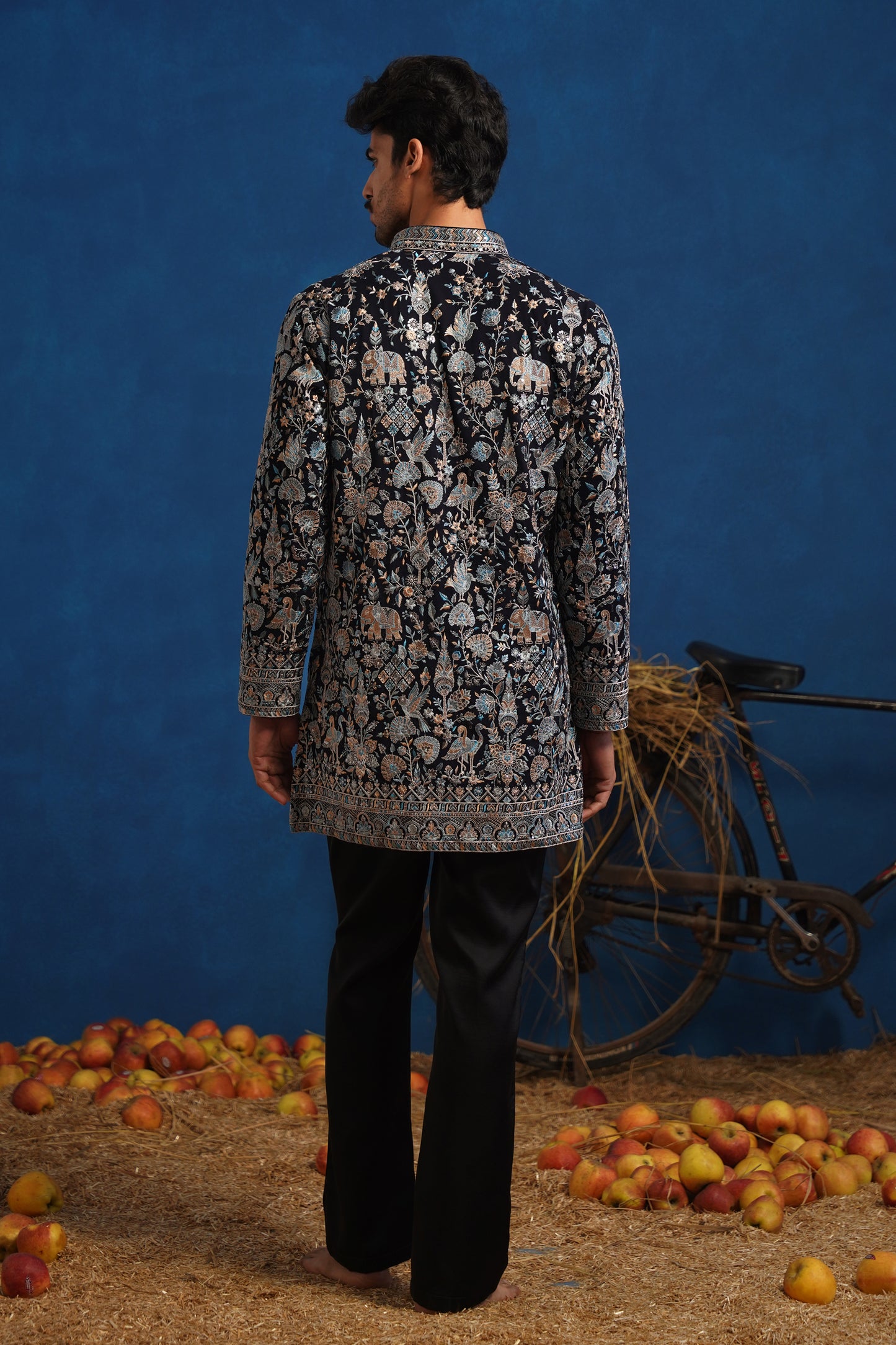 OMKAR BLUE SHORT KURTA SET