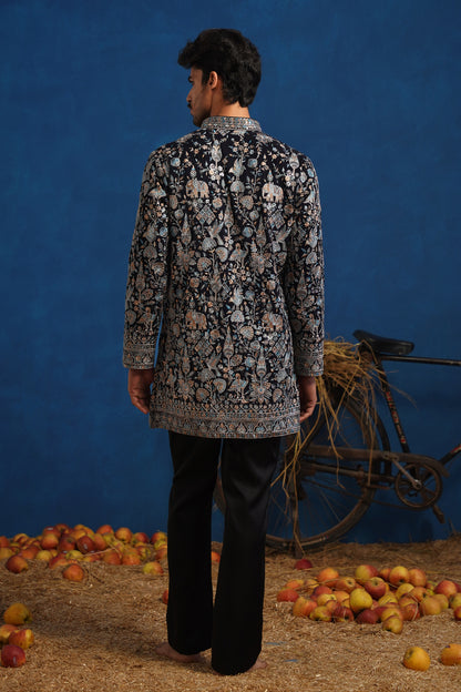 OMKAR BLUE SHORT KURTA SET