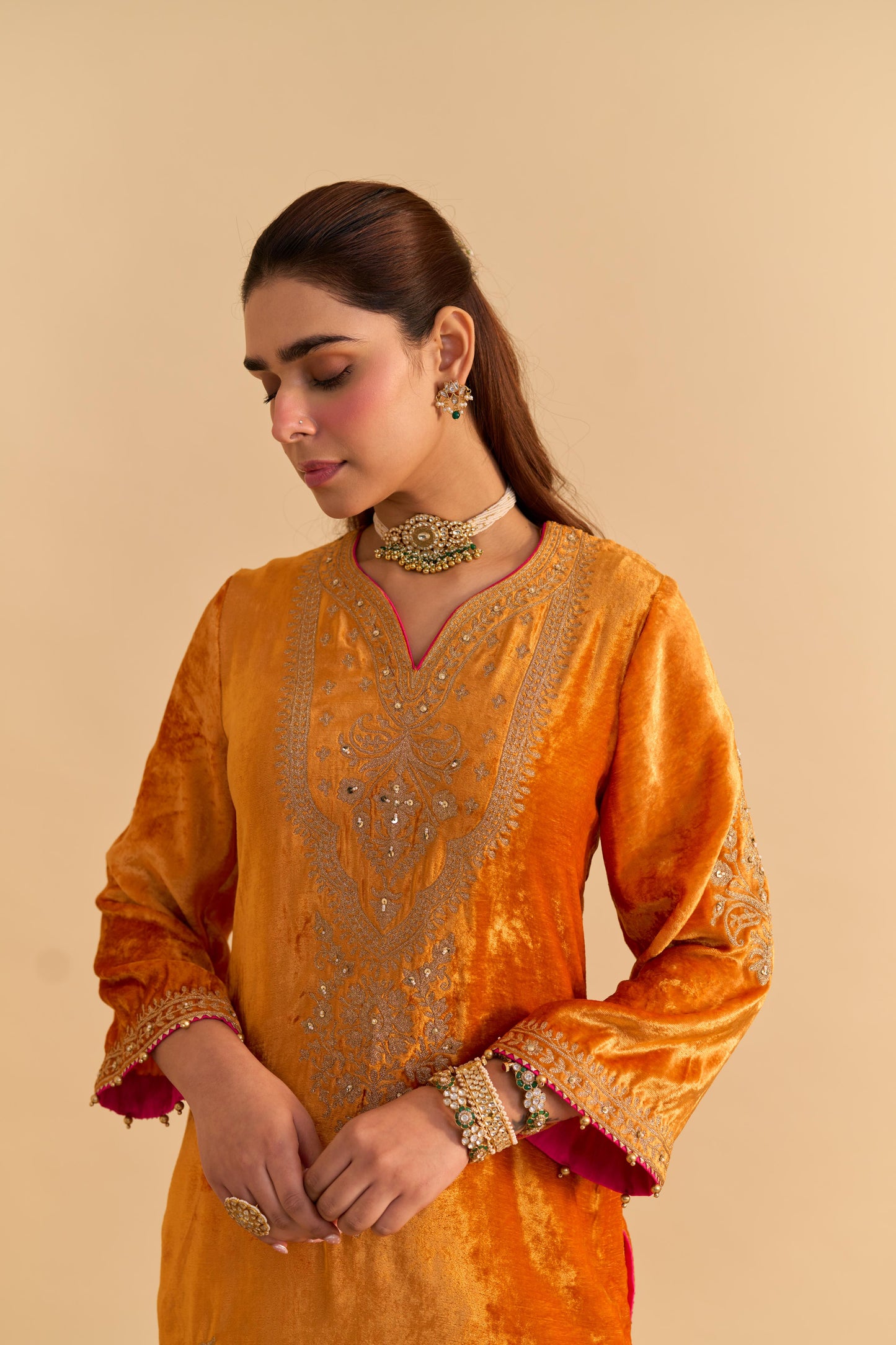 NOOREN - KURTA WITH FLARED PALAZZO AND DUPATTA