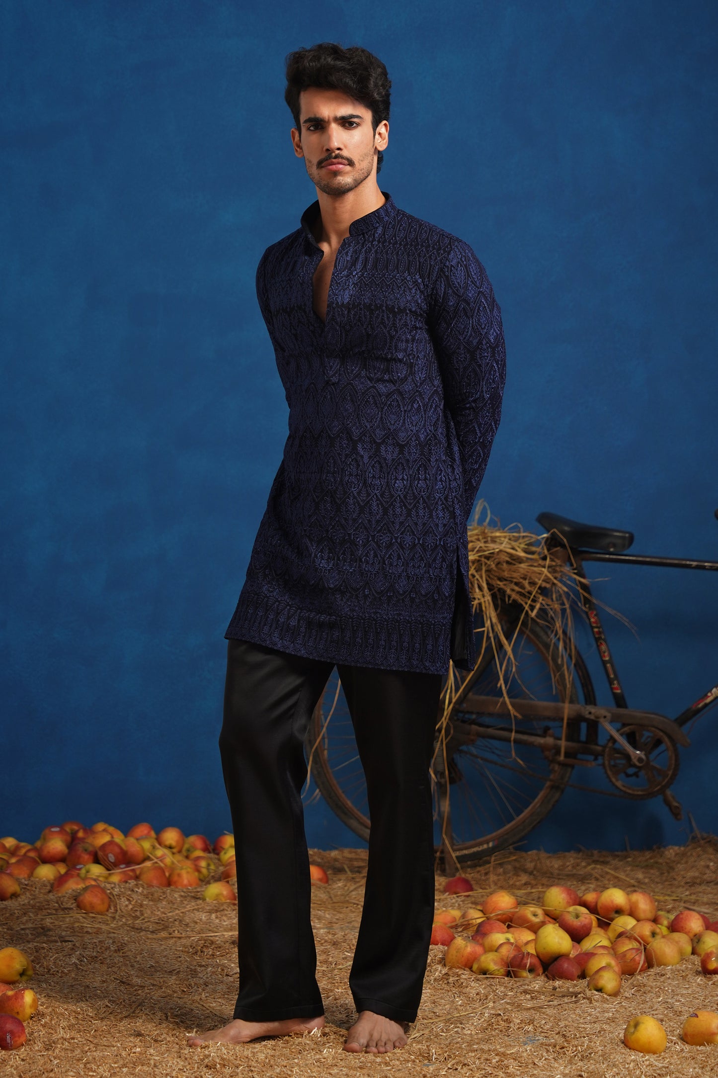 LALIT NAVY BLUE SHORT KURTA SET