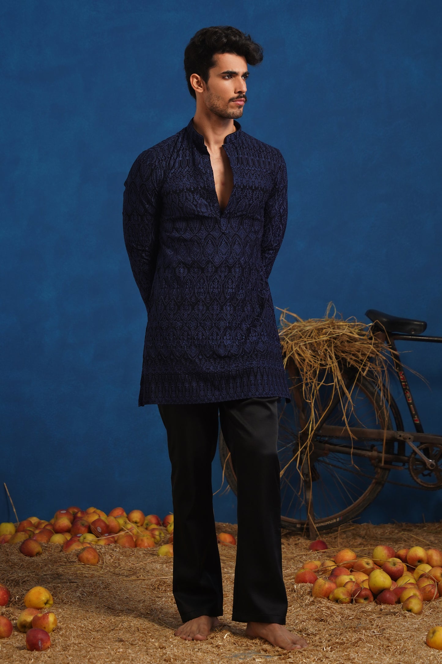 LALIT NAVY BLUE SHORT KURTA SET