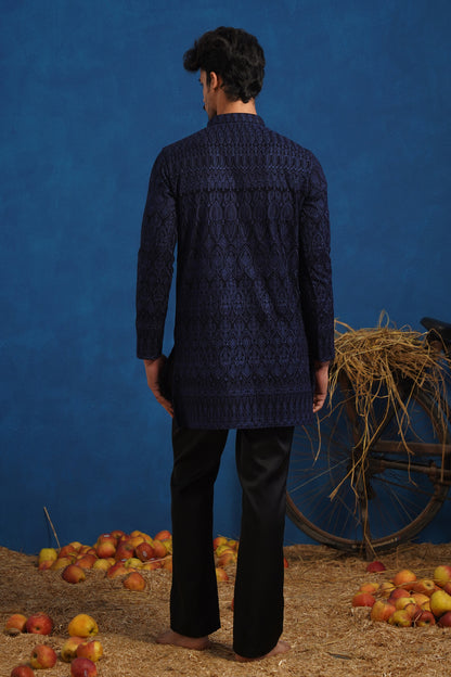 LALIT NAVY BLUE SHORT KURTA SET