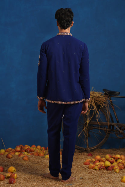 PRATAP NAVY BLUE SHORT KURTA SET