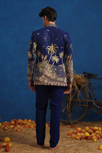 FOREST NAVY BLUE JODHPURI SET