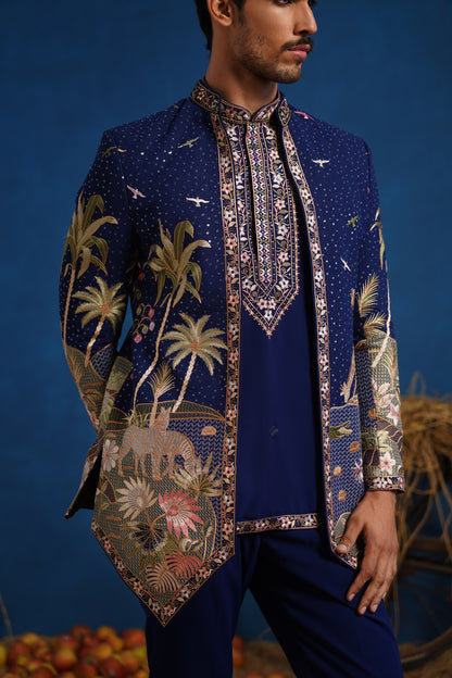 FOREST NAVY BLUE JODHPURI SET