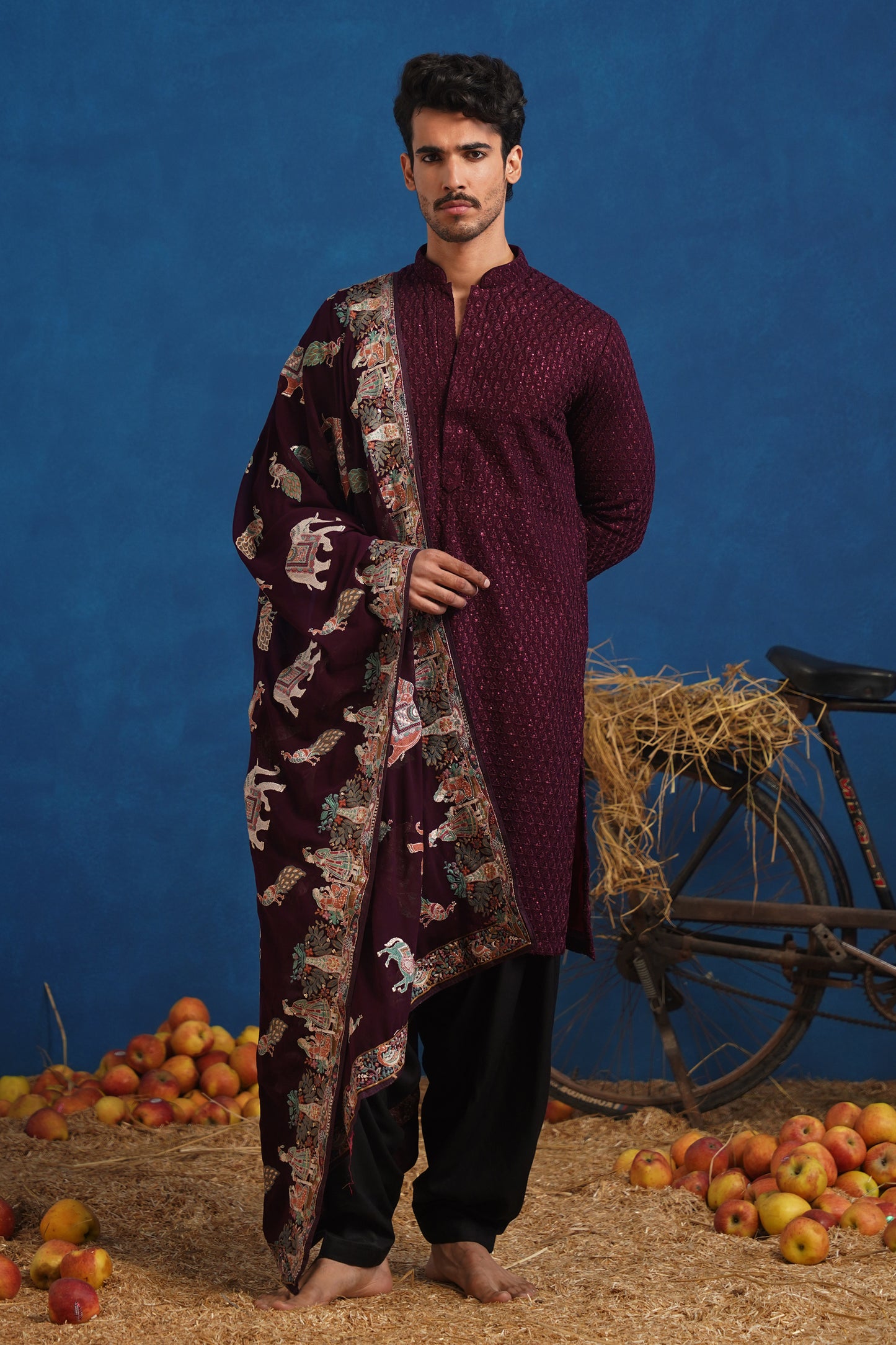 LOKESH WINE KURTA SET