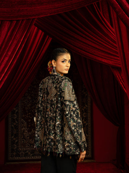FULLY VINTAGE EMBROIDERED STYLISED JACKET WITH PANT & BUSTIER