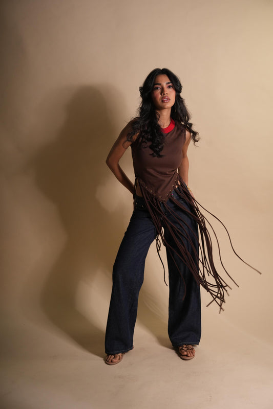 FRENCH PRESS TASSEL CROP TEE
