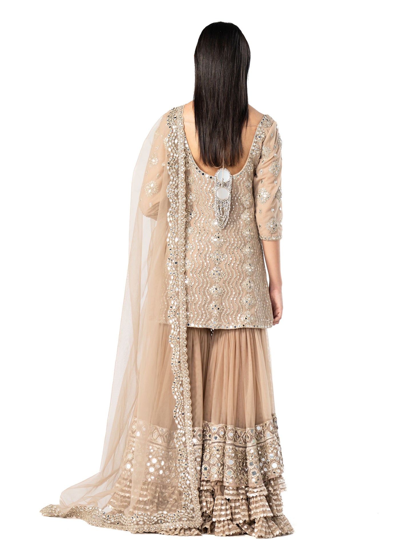 PASTEL EMBELLISHED KURTA AND SHARARA