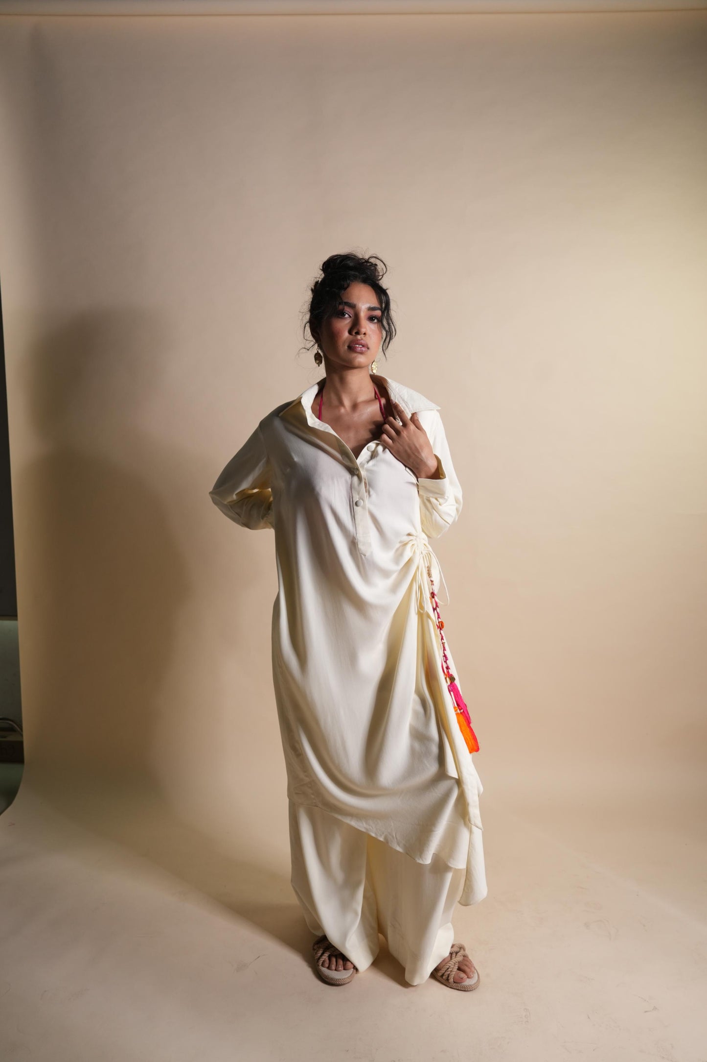 SEA-SALT LONG SHIRT DRESS