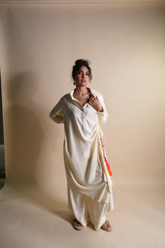 SEA-SALT LONG SHIRT DRESS
