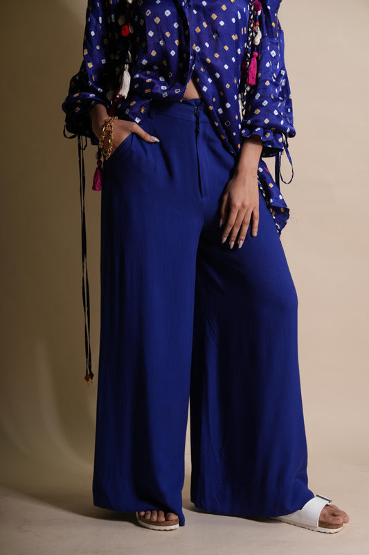COBALT BLUE FLARED PANT