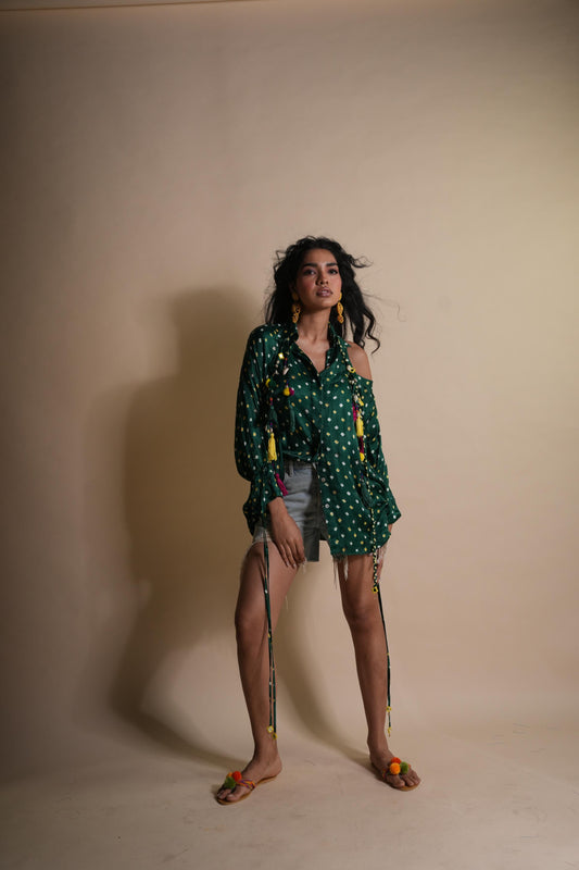 PEEK-A-GREEN BANDHINI SHIRT