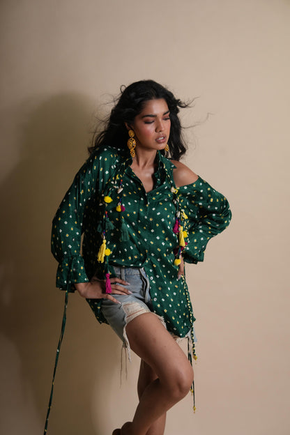 PEEK-A-GREEN BANDHINI SHIRT