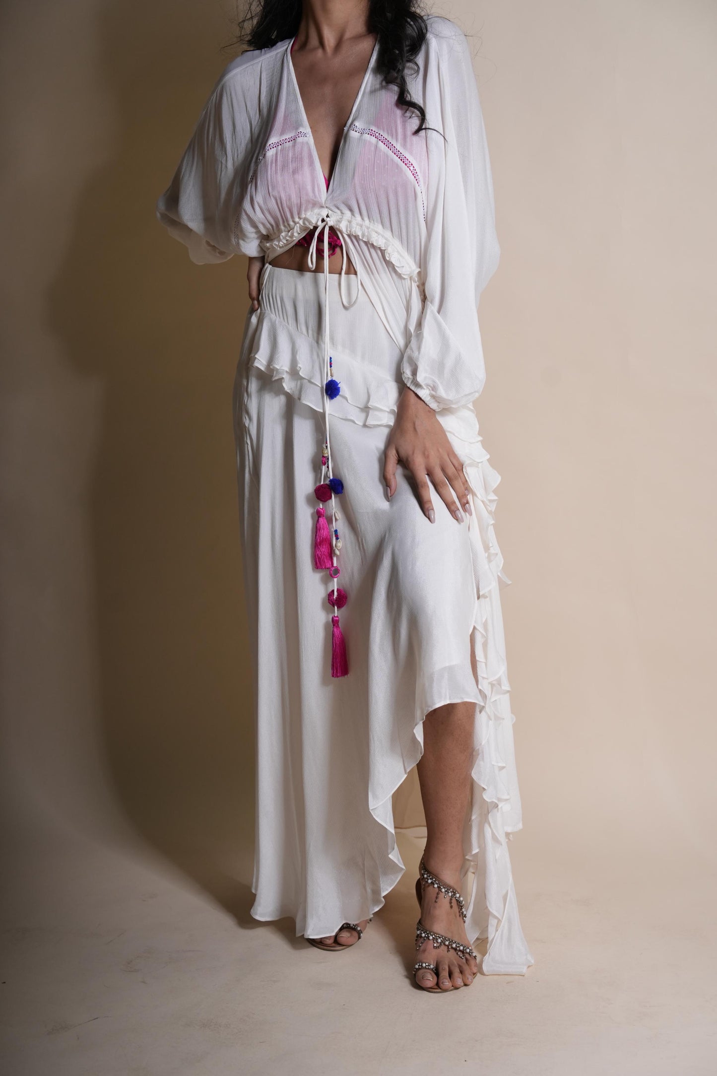 VANILLA CASCADE RUFFLE SKIRT