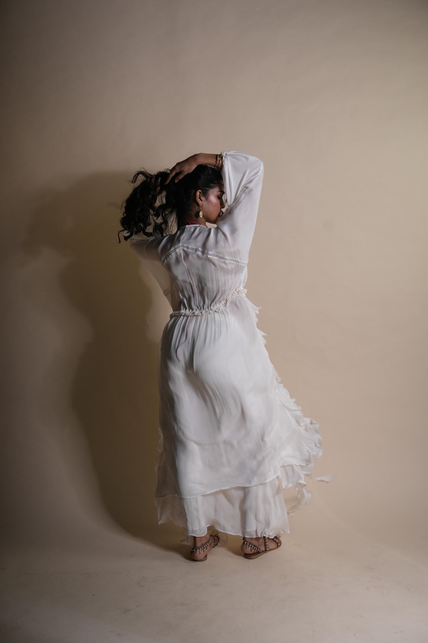 VANILLA CASCADE RUFFLE DUSTER