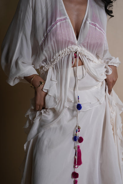 VANILLA CASCADE RUFFLE DUSTER