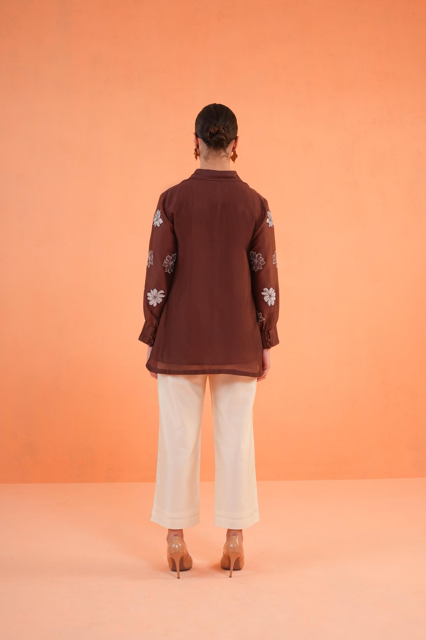 ORIGANI BROWN-IVORY NOIR CO ORD SET