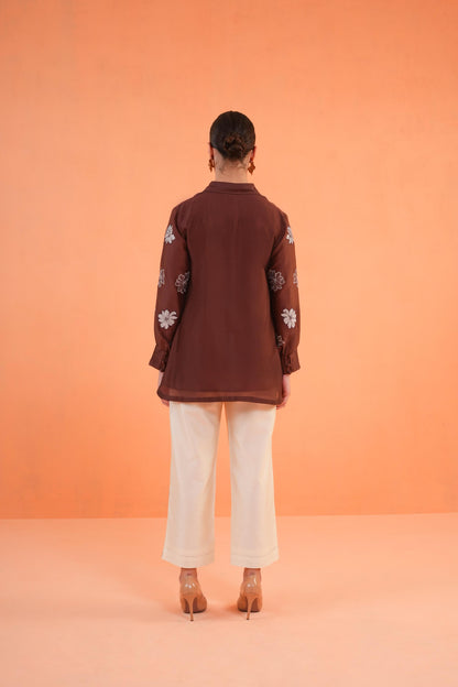 ORIGANI BROWN-IVORY NOIR CO ORD SET