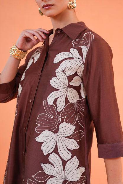 ORIGANI BROWN NOIR TUNIC SET