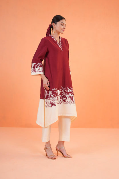 ORIGANI MAROON ETERNAL SUIT SET