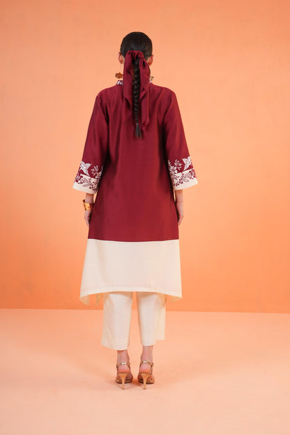 ORIGANI MAROON ETERNAL SUIT SET