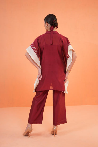 ORIGANI MAROON MEDINA TUNIC SET