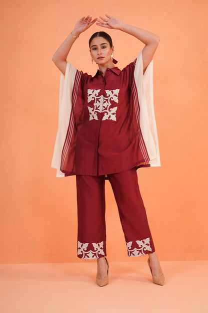ORIGANI MAROON MEDINA TUNIC SET