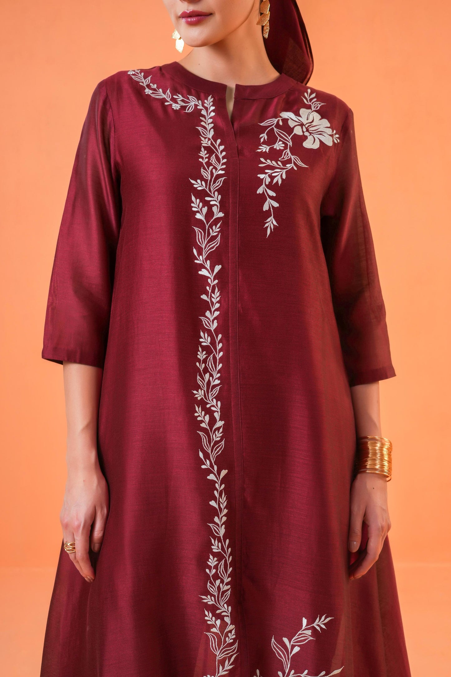 ORIGANI MAROON MIRAGE SUIT SET