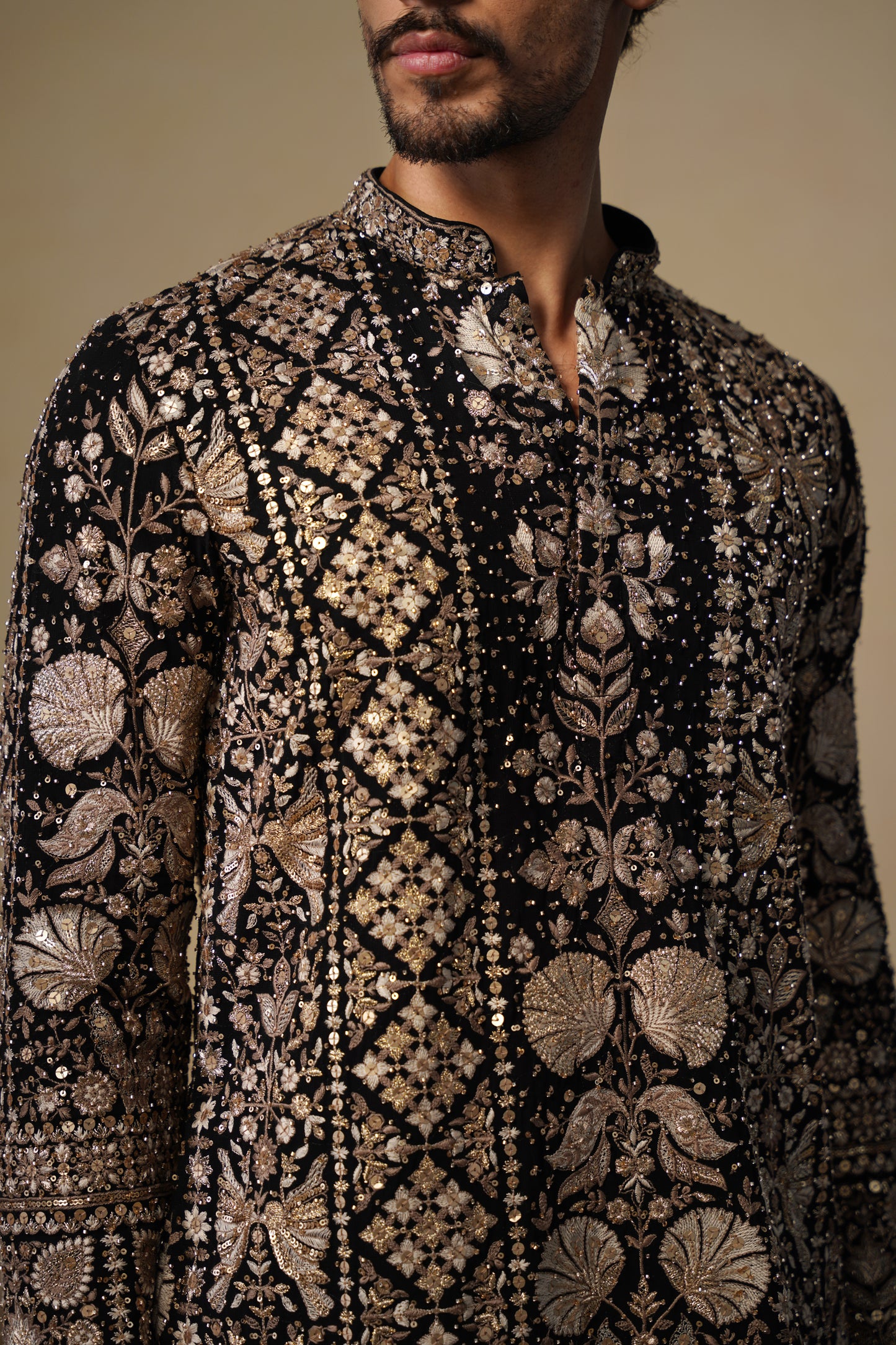 SANJH BLACK SHORT KURTA SET