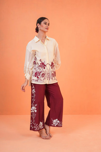 ORIGANI MAROON MIRAGE CO-ORD SET