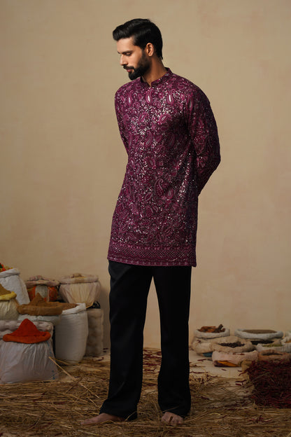 SITAARA WINE SHORT KURTA SET