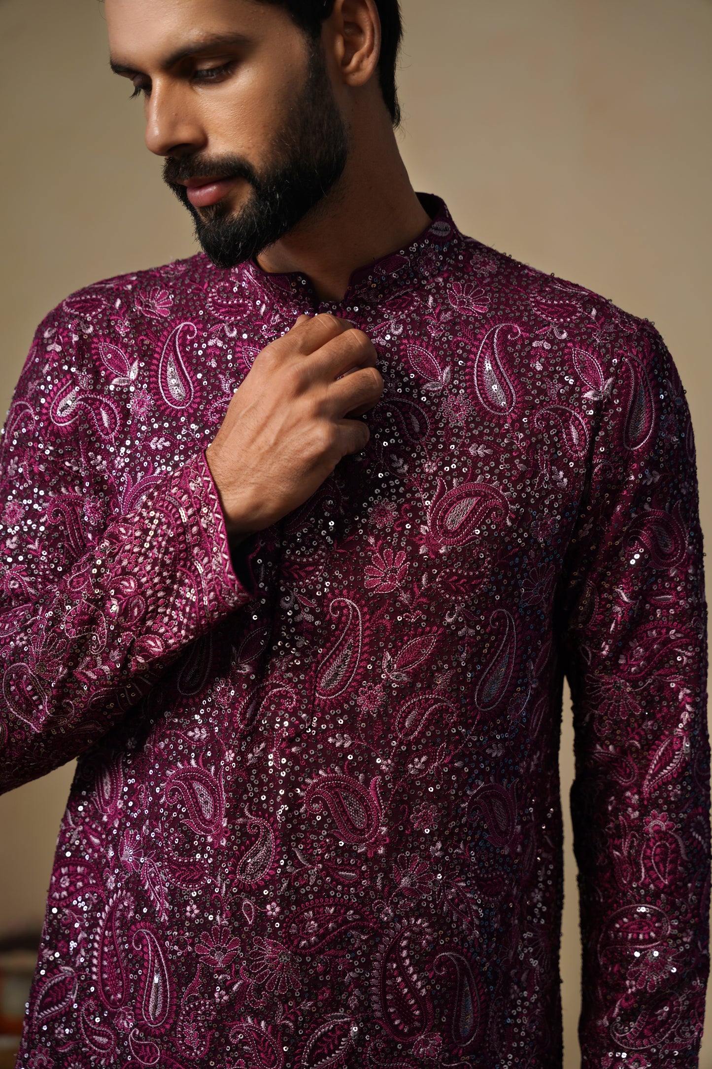 SITAARA WINE SHORT KURTA SET