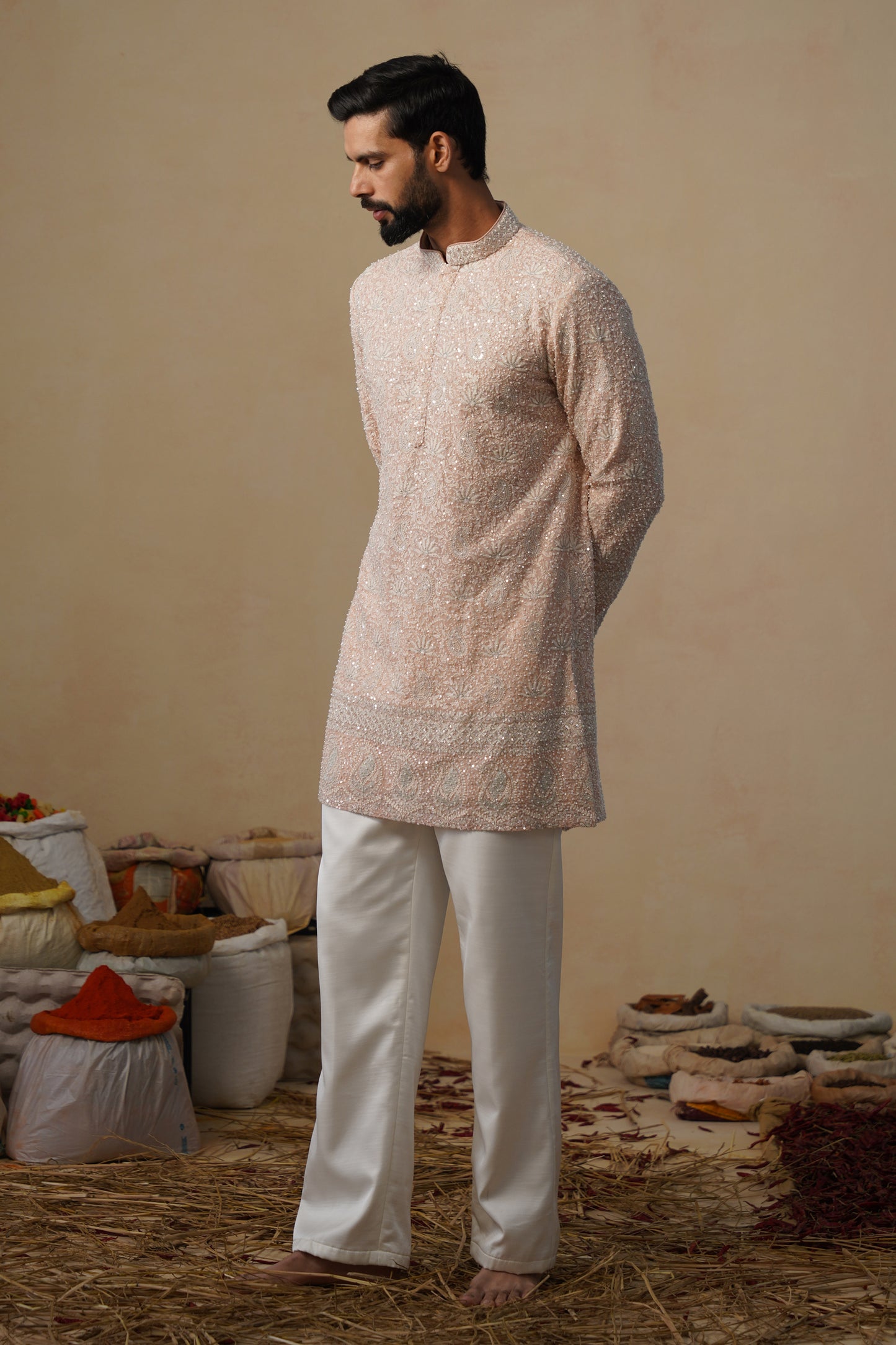VED BLACK SHORT KURTA SET