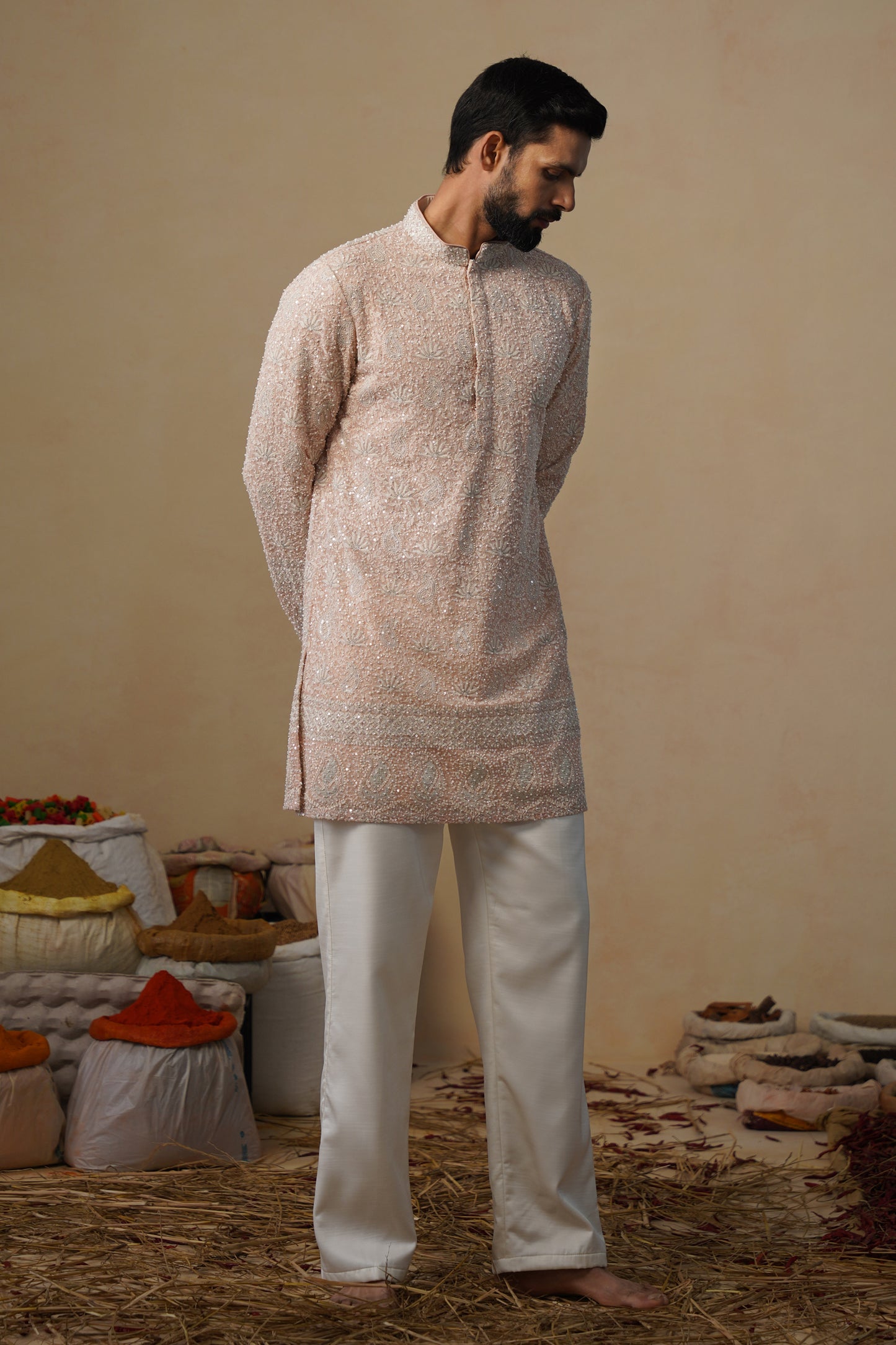 VED BLACK SHORT KURTA SET