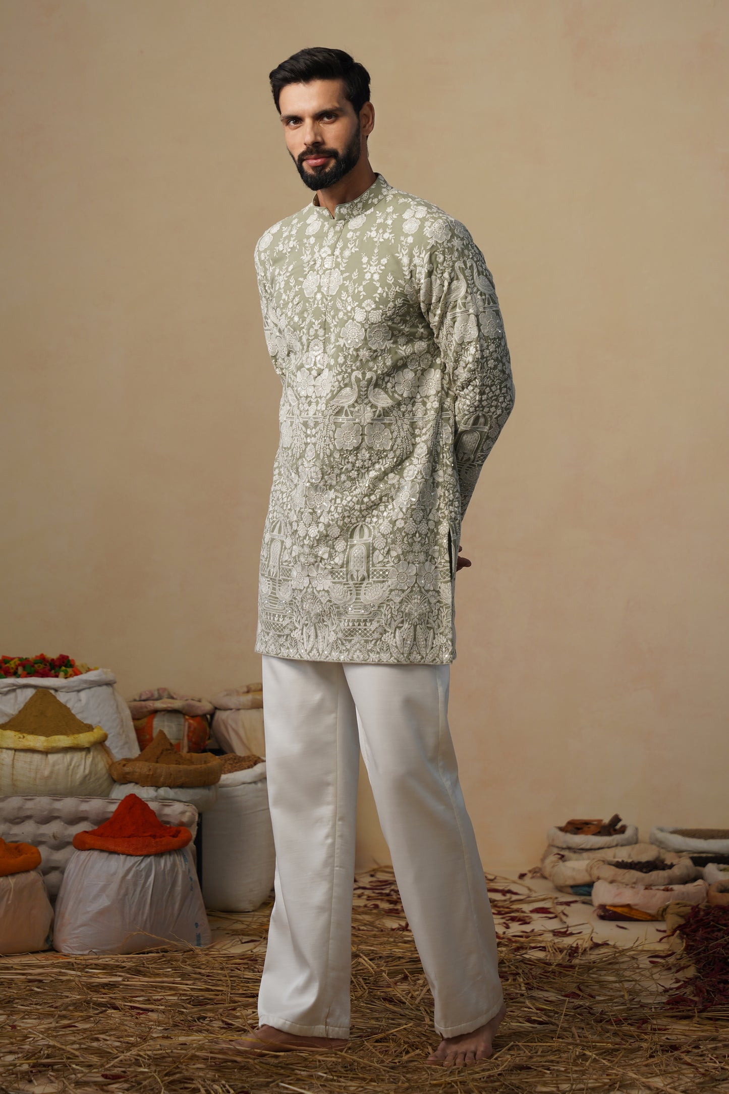 MAYURESH MEHENDI SHORT KURTA SET