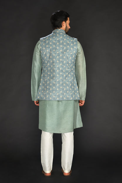 LONG BUNDI WITH KURTA AND CHURIDAR