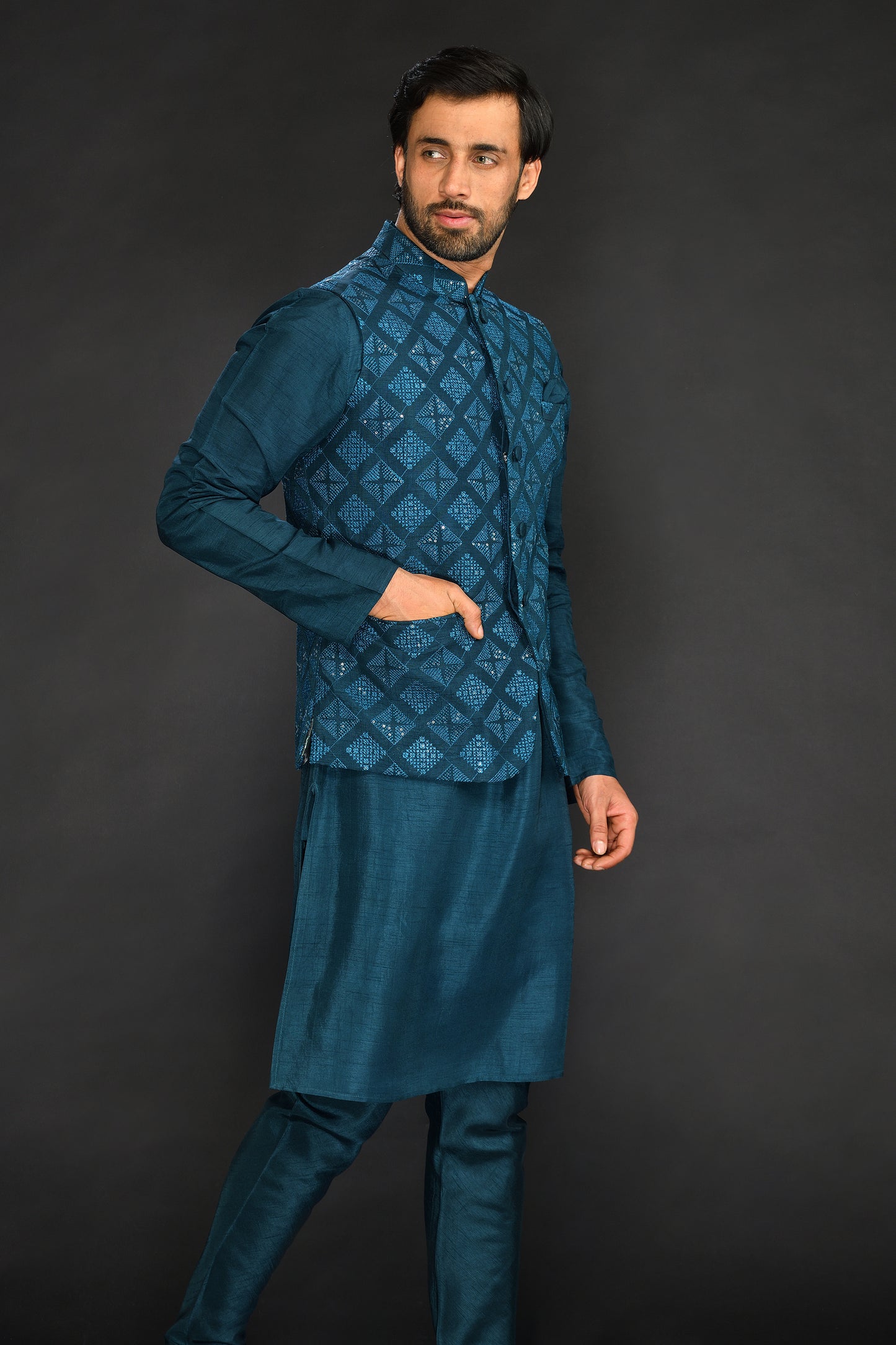 BUNDI WITH KURTA AND CHURIDAR