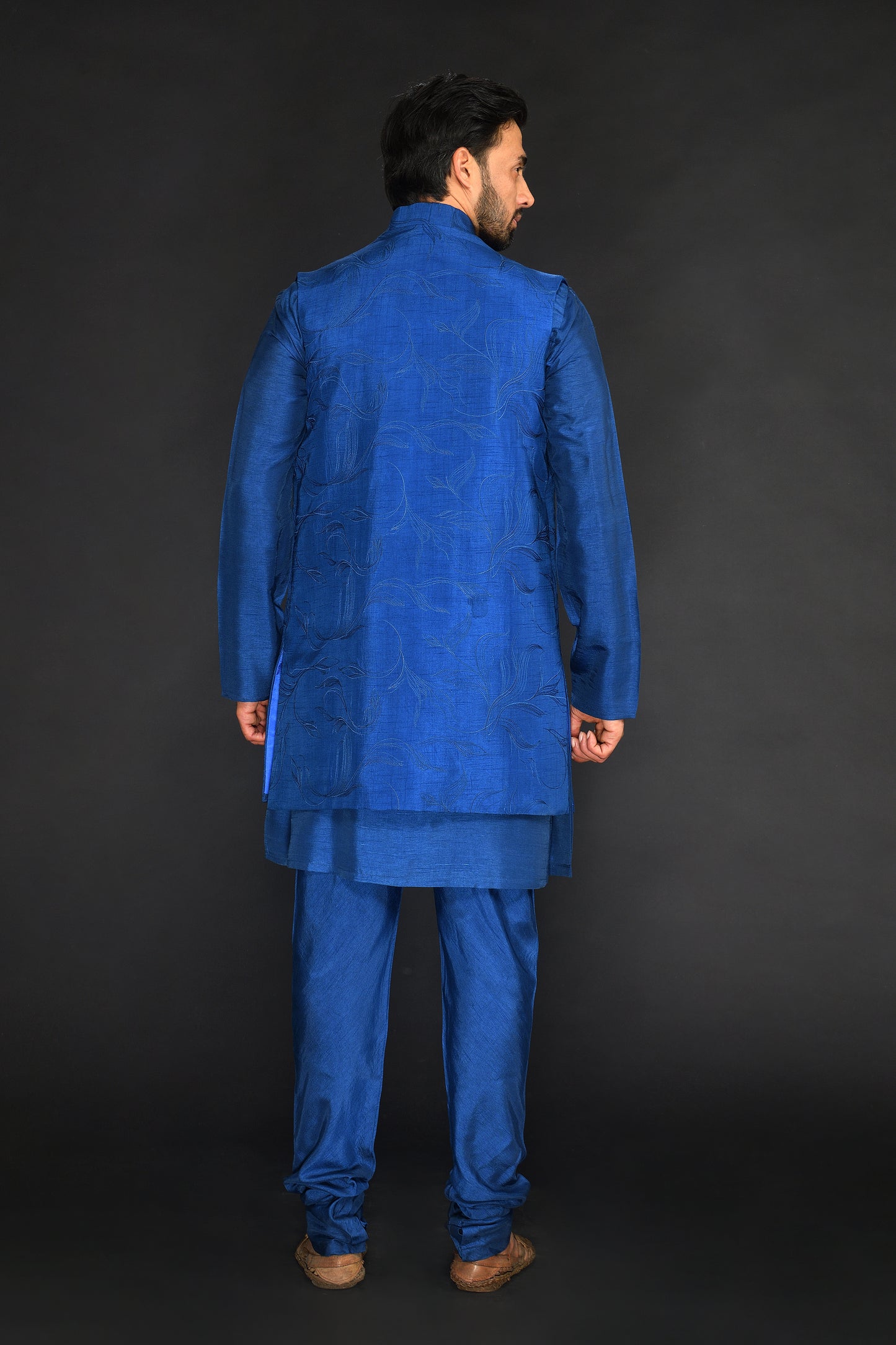 LONG BUNDI WITH KURTA AND CHURIDAR