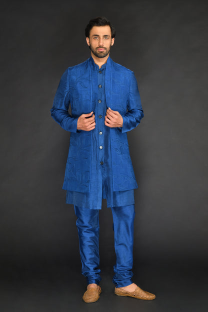 LONG BUNDI WITH KURTA AND CHURIDAR