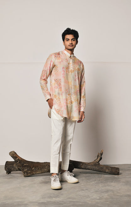 ROSE FIRENZE KURTA WITH CREAM PAJAMA