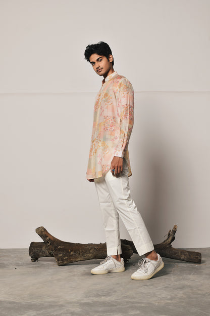 ROSE FIRENZE KURTA WITH CREAM PAJAMA