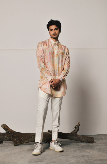 ROSE FIRENZE KURTA WITH CREAM PAJAMA