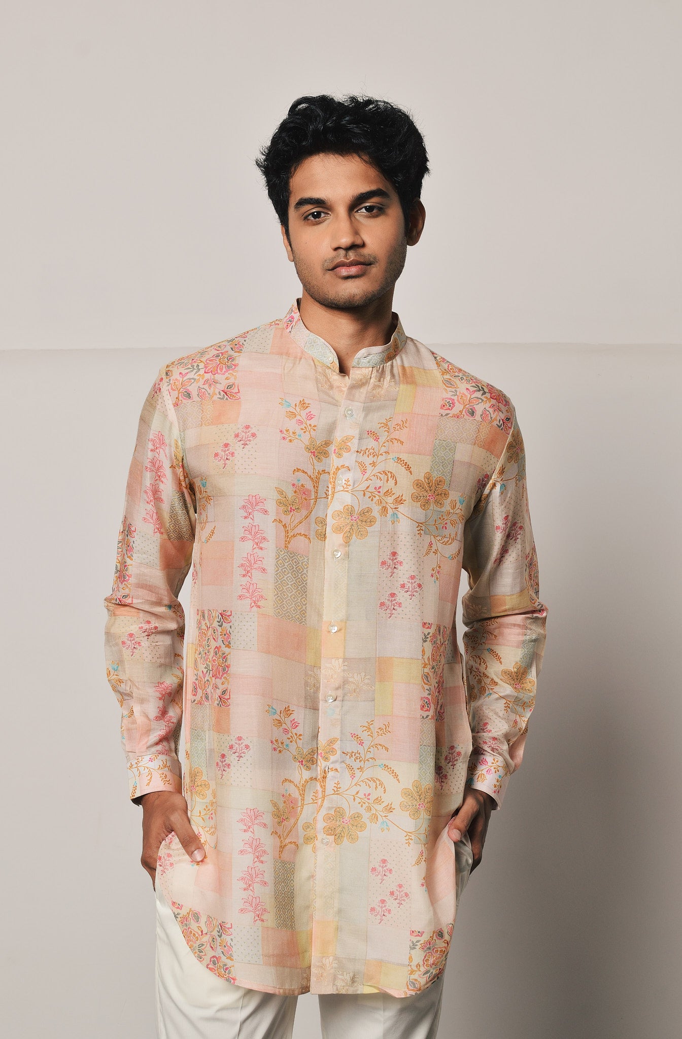 ROSE FIRENZE KURTA WITH CREAM PAJAMA