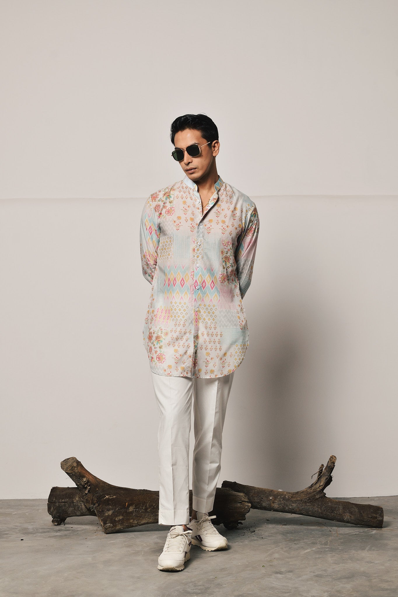 SKY FIRENZE KURTA WITH CREAM PAJAMA