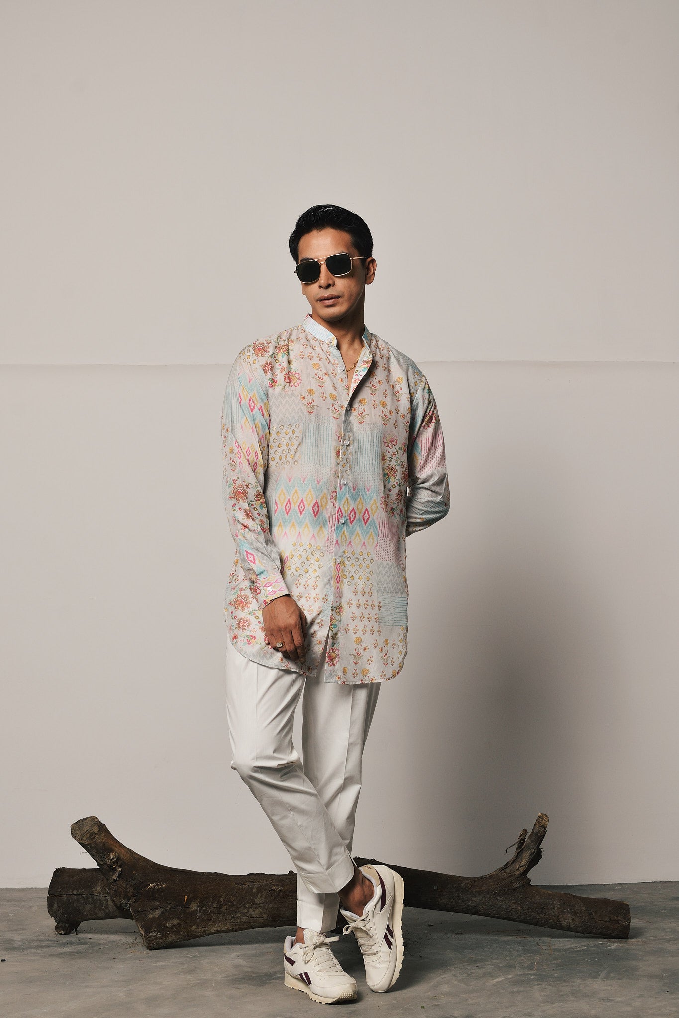 SKY FIRENZE KURTA WITH CREAM PAJAMA